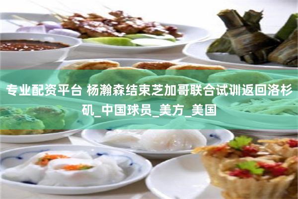 专业配资平台 杨瀚森结束芝加哥联合试训返回洛杉矶_中国球员_美方_美国