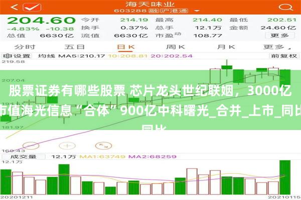 股票证券有哪些股票 芯片龙头世纪联姻，3000亿市值海光信息“合体”900亿中科曙光_合并_上市_同比