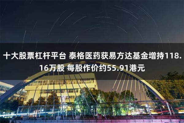 十大股票杠杆平台 泰格医药获易方达基金增持118.16万股 每股作价约55.91港元