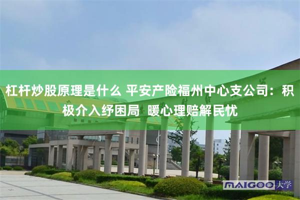 杠杆炒股原理是什么 平安产险福州中心支公司：积极介入纾困局  暖心理赔解民忧