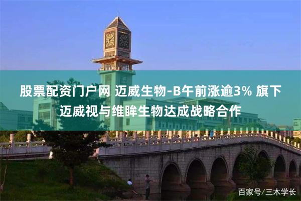 股票配资门户网 迈威生物-B午前涨逾3% 旗下迈威视与维眸生物达成战略合作