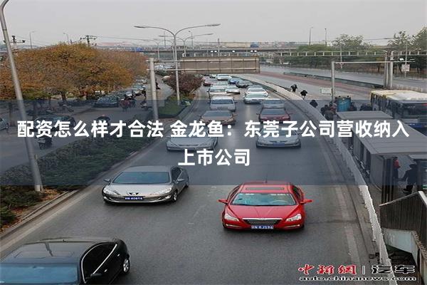 配资怎么样才合法 金龙鱼：东莞子公司营收纳入上市公司
