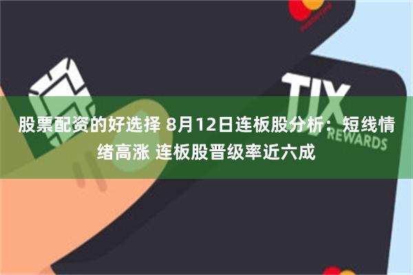 股票配资的好选择 8月12日连板股分析:短线情绪高涨 连板股晋级率近六成