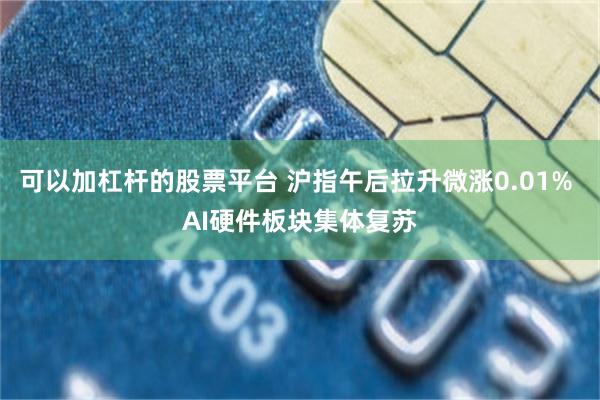 可以加杠杆的股票平台 沪指午后拉升微涨0.01% AI硬件板块集体复苏