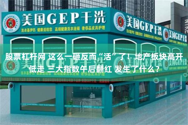 股票杠杆网 这么一砸反而“活”了！地产板块高开低走 三大指数午后翻红 发生了什么？