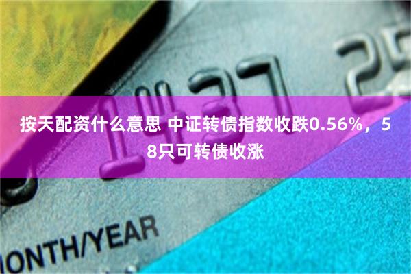 按天配资什么意思 中证转债指数收跌0.56%，58只可转债收涨