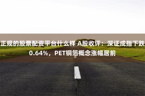 正规的股票配资平台什么样 A股收评：深证成指下跌0.64%，PET铜箔概念涨幅居前