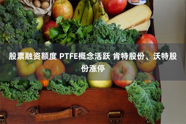 股票融资额度 PTFE概念活跃 肯特股份、沃特股份涨停
