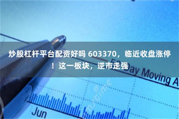 炒股杠杆平台配资好吗 603370,临近收盘涨停!这一板块,逆市走强